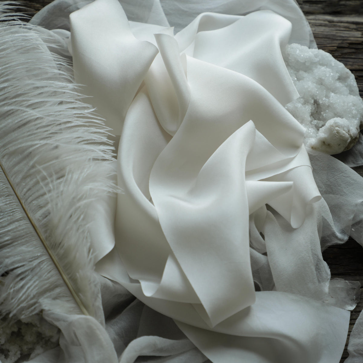 Dove White Silk Ribbon - Plant-based, Hand Dyed — Feathers and Stone