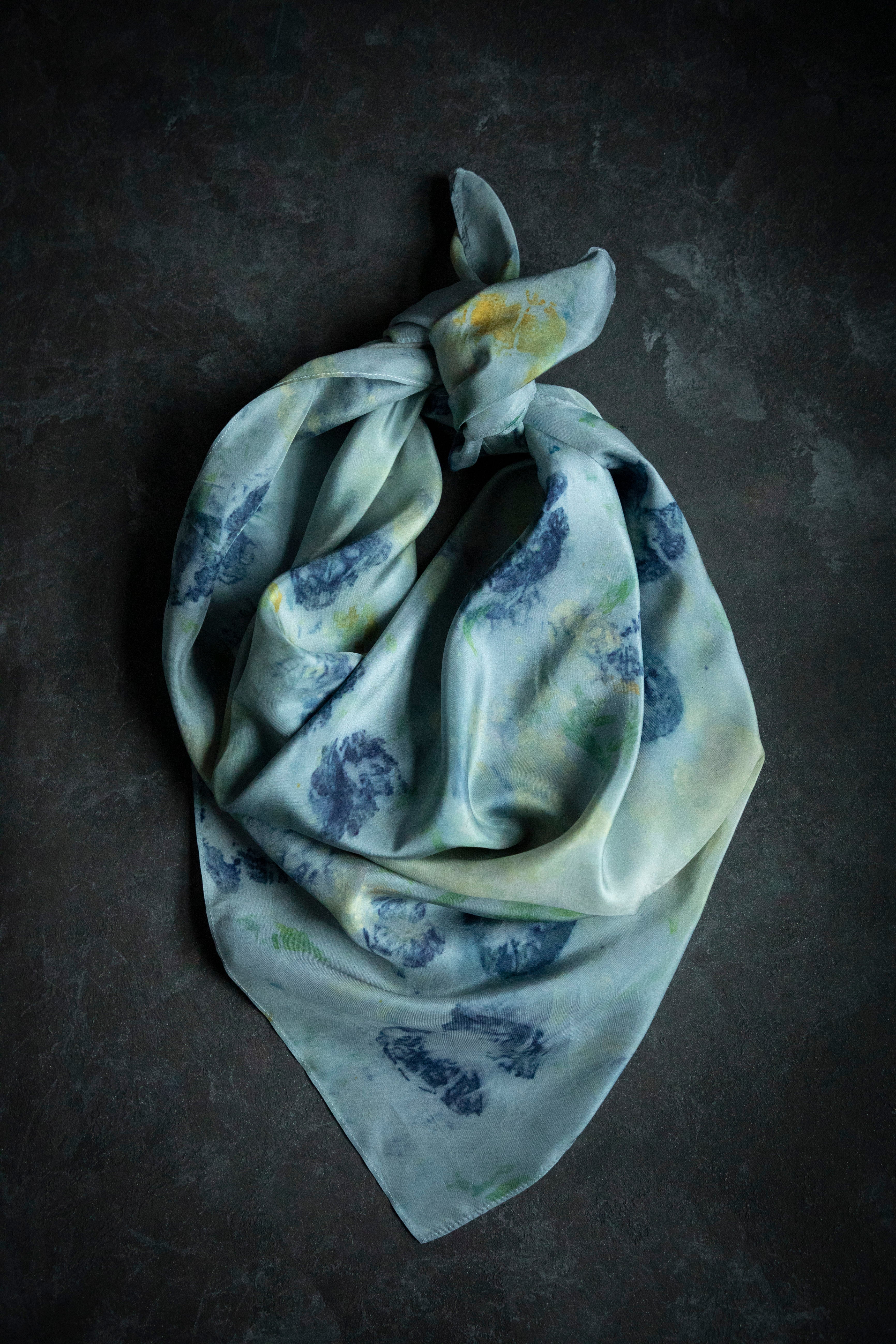 eco-print designer silk scarf eco-friendly silk