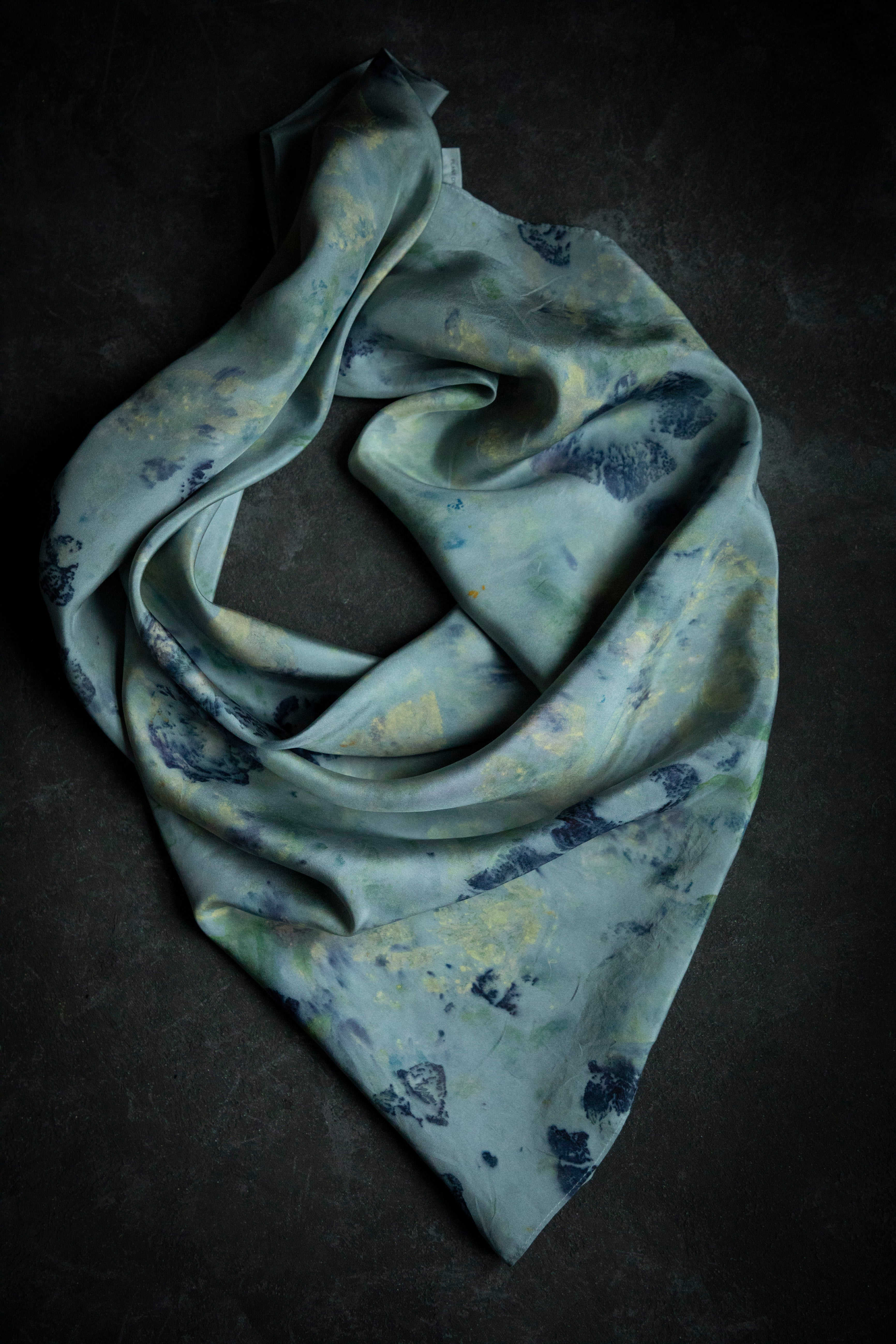 eco-print designer silk scarf eco-friendly silk