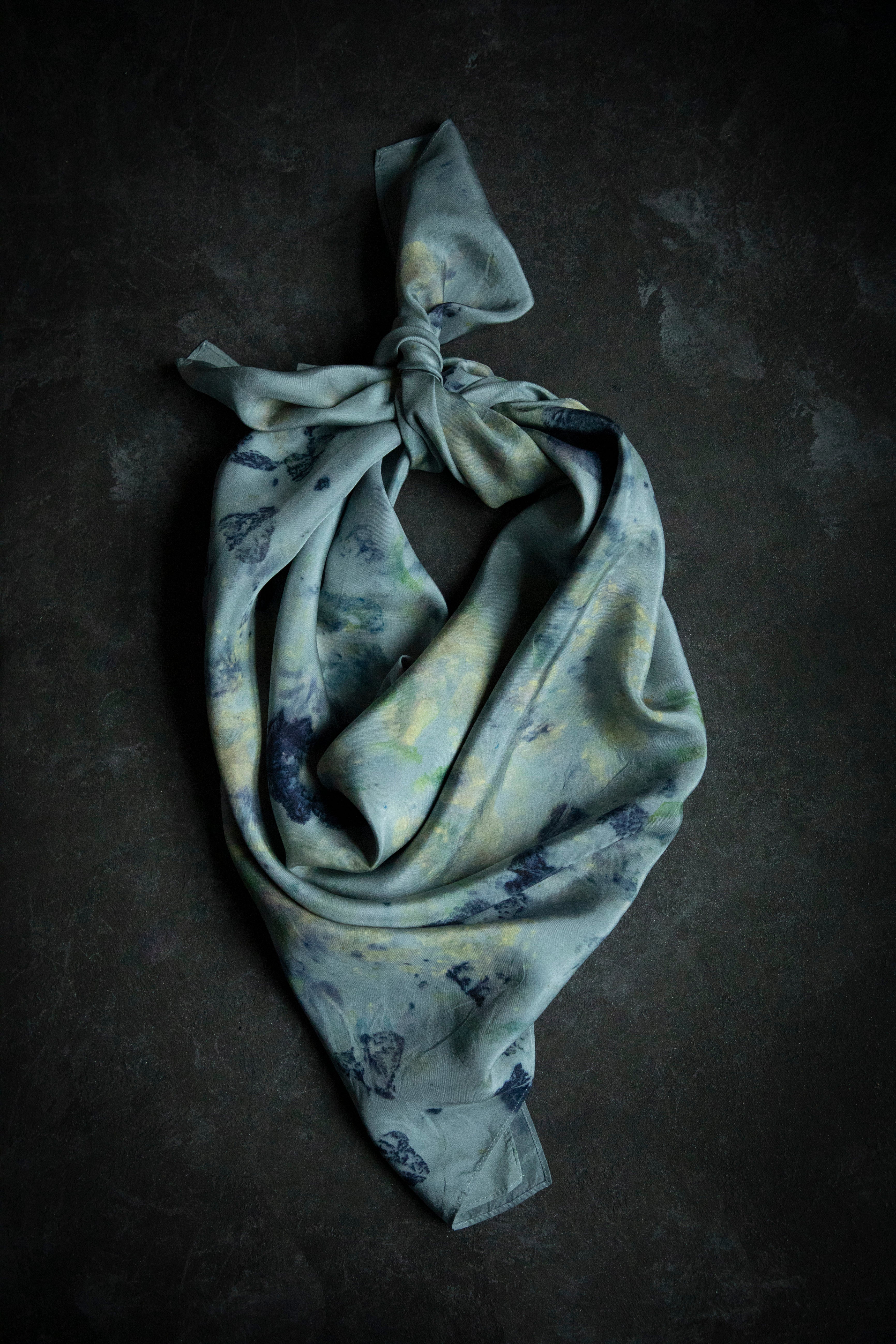 eco-print designer silk scarf eco-friendly silk