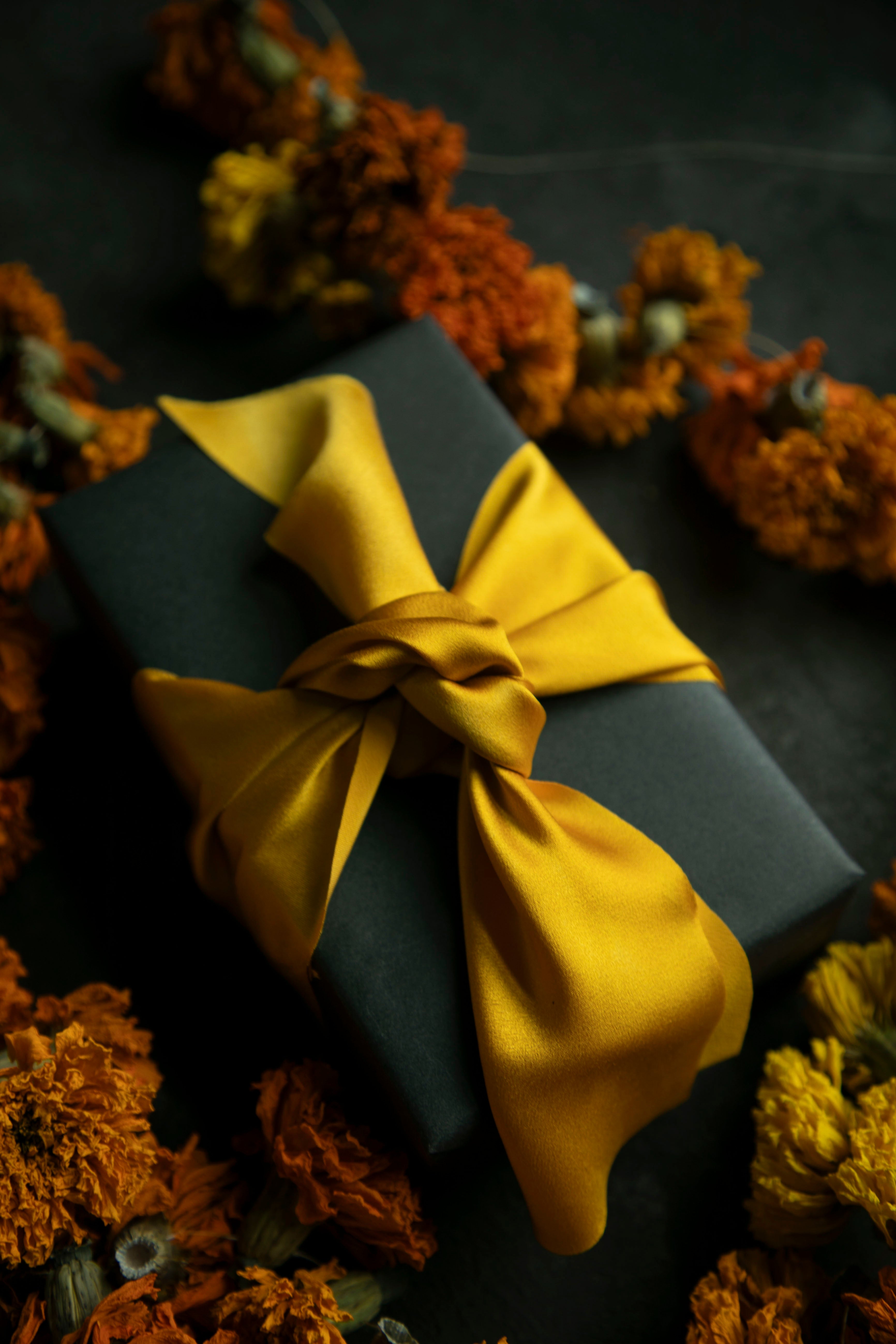 yellow satin silk ribbon