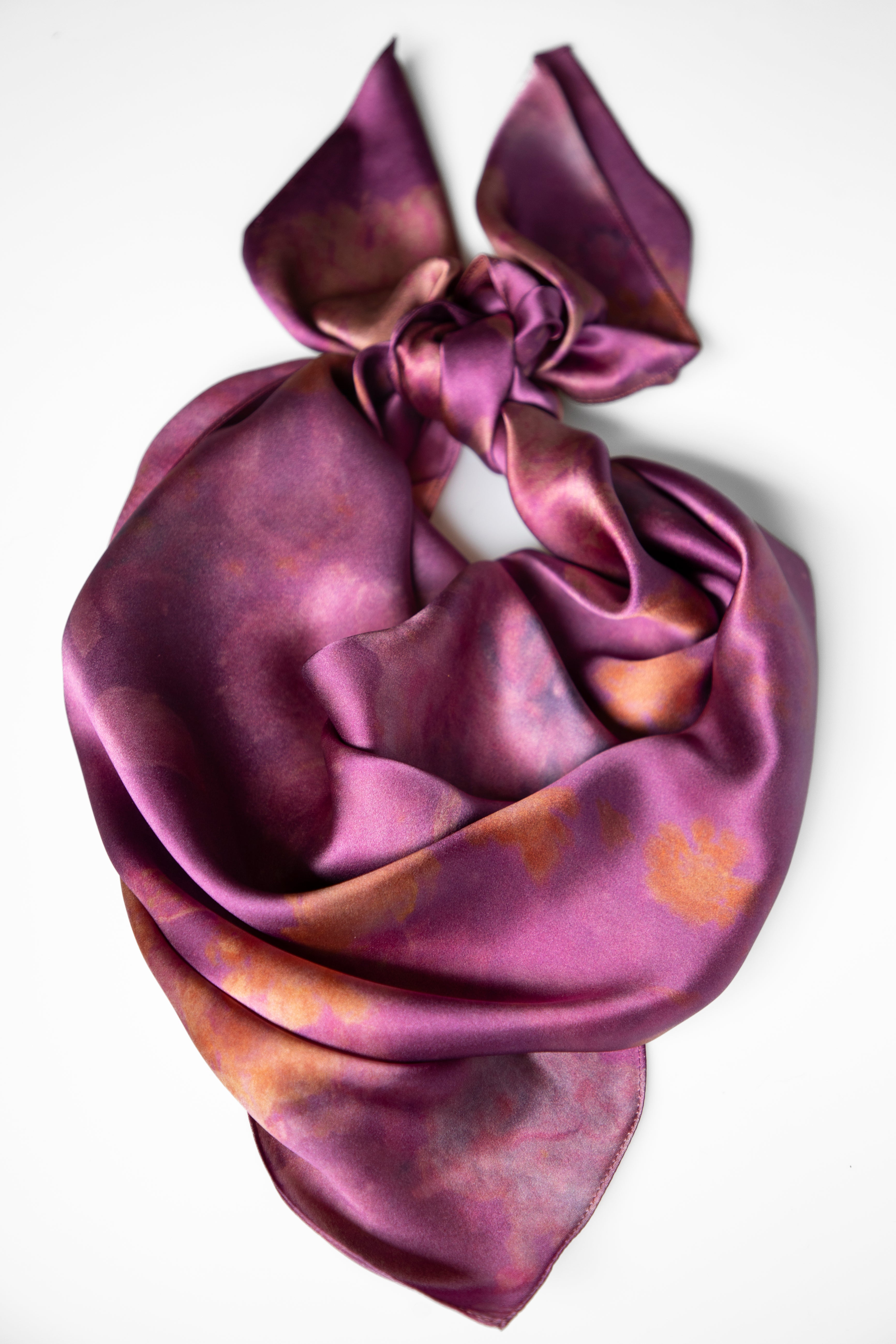 Pure silk scarf, botanically shipping printed