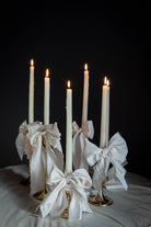 wedding decor ribbon bows on candles