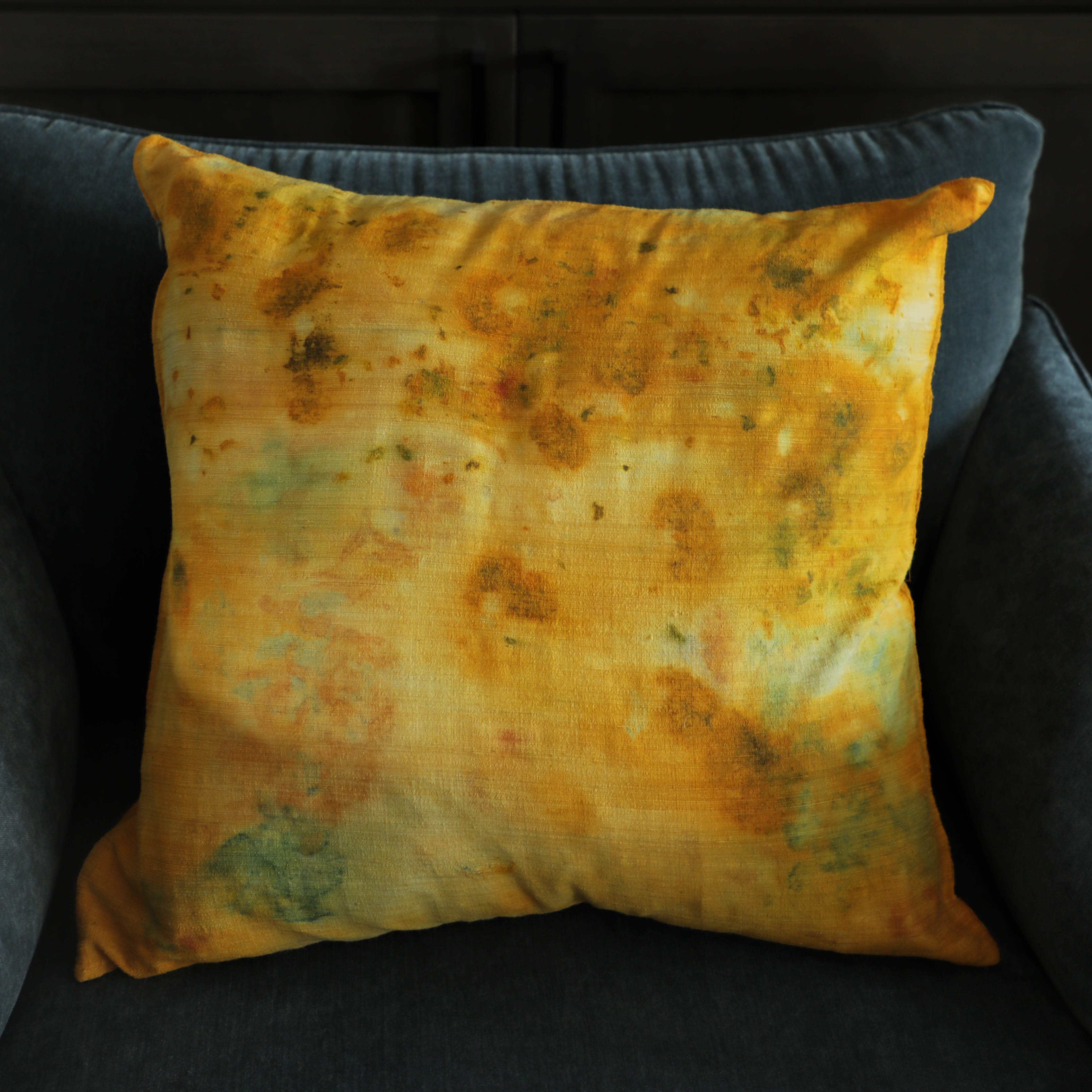 Marigold Yellow Silk Lumbar Throw Pillow Dupioni Silk Frill Silk Pillowcase  Cushion Cover : Indian Laces and febric.com